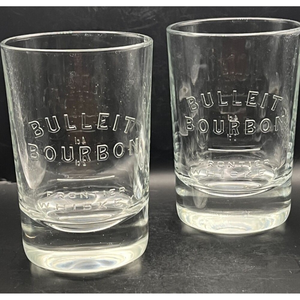 Bulleit Bourbon Frontier Whiskey Oval Rocks Glasses Heavy Base Von Pok Italy